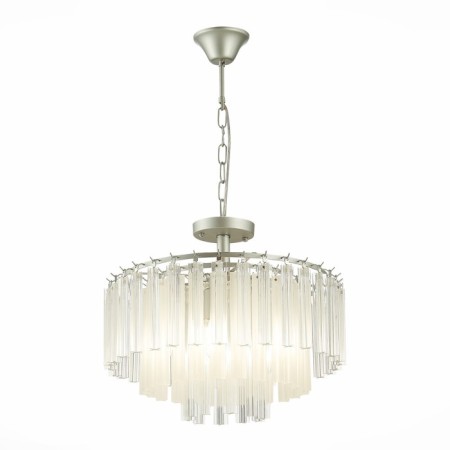 Suspended EVOLUCE lamp. Sle260113-05. Reggio. 5x40 watts, E14, 46x46x40 cm, silver color