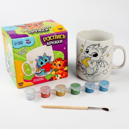 Painting mugs with paints (partial filling) "Dreams of Dragon"-1