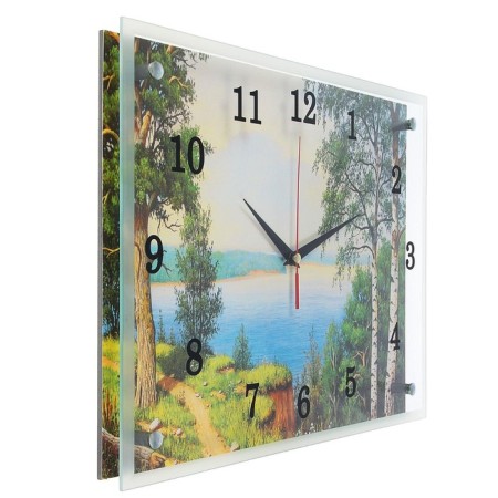 Carty clock is wall-mounted, interior "lake", silent, 30 x 40 cm-1