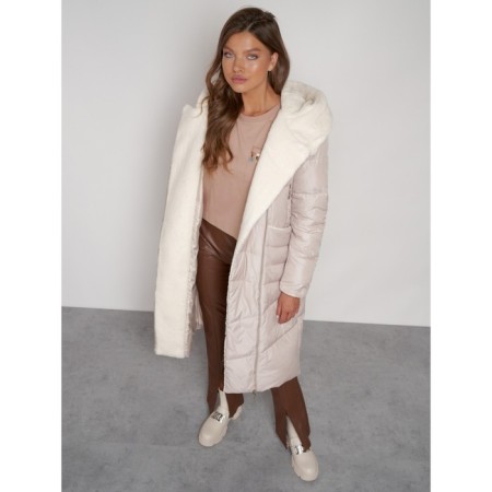 Coat insulated winter female, size 54, beige color-26