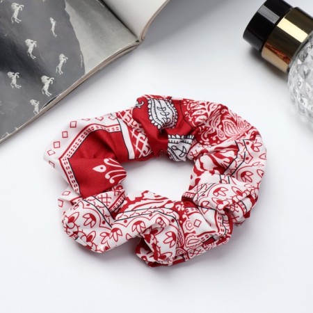 Hair gum "Orbit" Flower print, 10 cm, mix