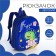 Baby backpack on lightning, blue color