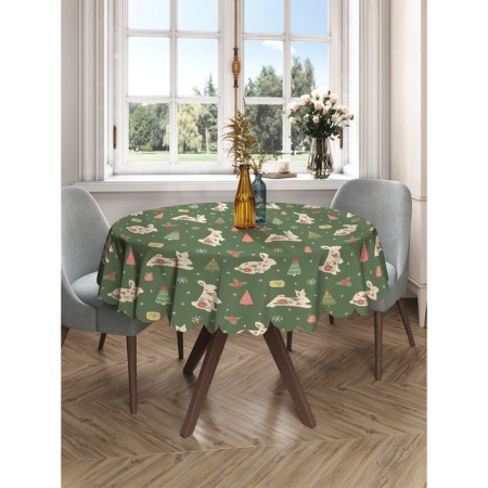 The tablecloth "New Year's bunny", round, Saten, d = 150 cm-2