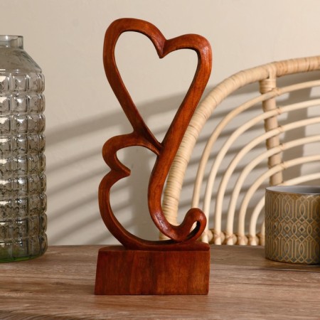 Souvenir tree "Two hearts" Brown color 30x14x3.5 cm-2