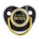 Set: Nipple - Orthodontic dummy with the holder "Little Boss", with a cap, from 6 months., Golden, rhinestones