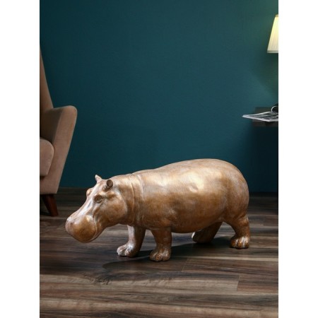 Figure "Hippo", polystone, 41 cm, color copper