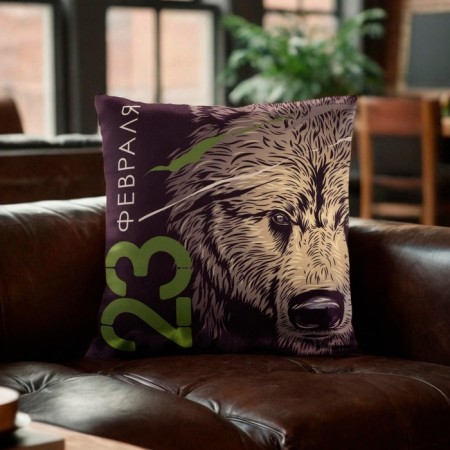 Decorative Ethel Pillow "February 23" 40x40 cm, velor, 100% p/e