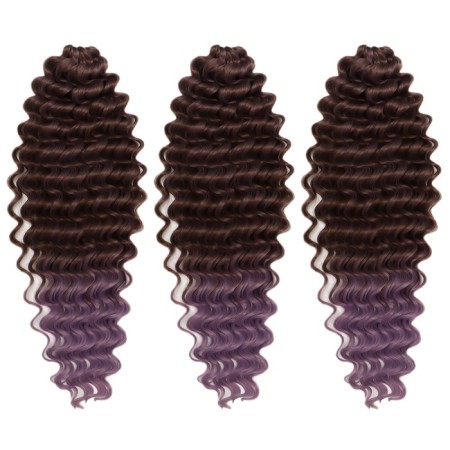 Hollywood Africolocons, 60 cm, 270 grams, dark-brown/light lilac HKB8V/T2403 color (Catherine)-1