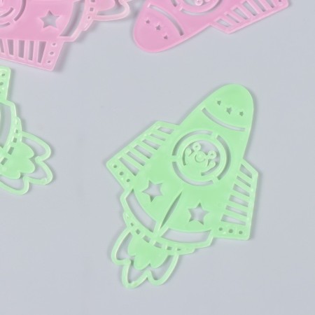 Phosphorus "rockets" sticker with glue pads set of 7 pcs MIX 19x13 cm-1