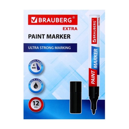 Marker-color (lacquer) 4.0 Brauberg Extra, reinforced nitro-base, alum, black 151979
