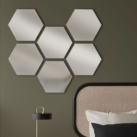 Wall mirror "honeycomb", 6 elements, rh 1 pc 13 x 15 cm