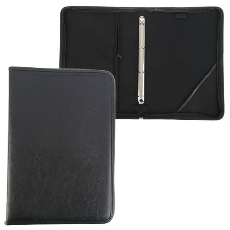 Business, artificial leather, 360 x 260 x 30 mm, with a ring mechanism 4, 6l32 "Light", black-1