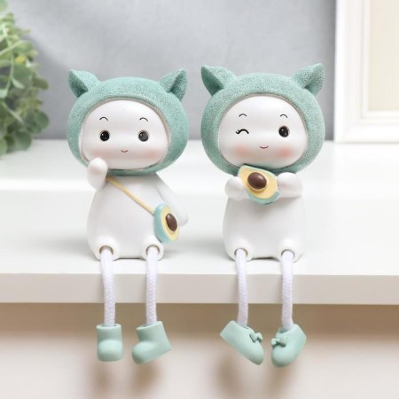 Polystone souvenir "Baby with avocado with long legs" set 2 pcs 22x7.5x6 cm