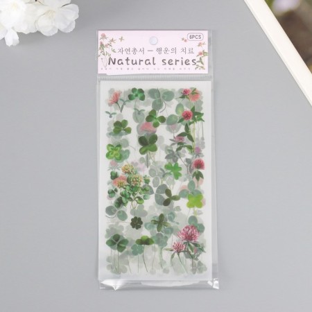 Stickers Plastic "Clover" set of 6 sheets 10x18 cm-5