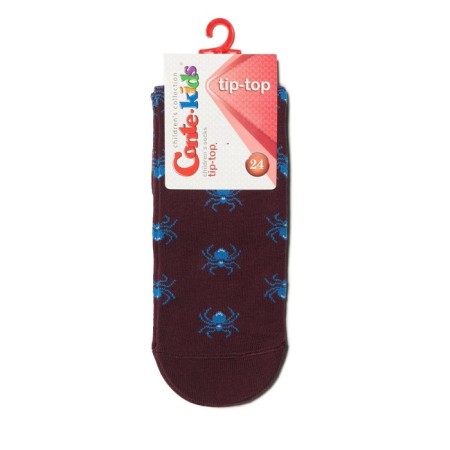 Socks Children's cotton Contse Kids Tip-Top "Spider", size 24, Bordeaux color-4