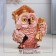 Figure "Owl with a sweat" Red-brown, 7x6cm
