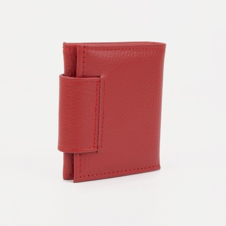 Women's wallet on the button, red color-1