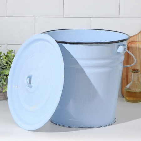 Bucket, 12 l, with a lid, blue color-2