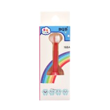 Baby toothbrush, silicone bristles, round handle, pink