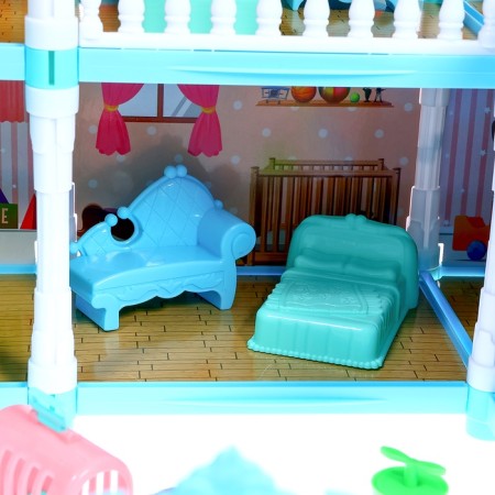 House for dolls "Winter Palace" with a doll, pets and accessories-7