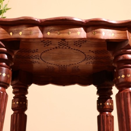 Coffee table 44x44x40 cm, tree shisham-5