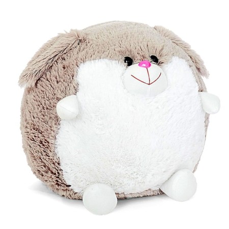 Soft toy "hare", round, gray color, 34 cm-4