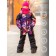 Overalls for a girl, height 122 cm, color cosmic jam