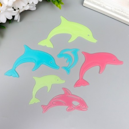 Stick phosphorus plastic "dolphins" set 6 pcs 20x13 cm
