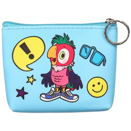 Purse purse, leatherette, on lightning, 11.5 x 2.5 x 8 cm, parrot Kesha-1