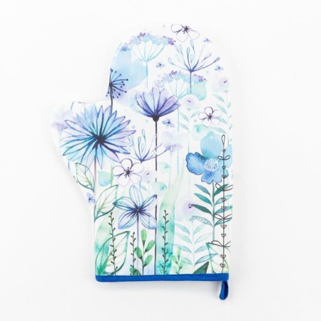 Blue Flowers mittens-seizure 20x28cm, sarzha, 100% x/l, boat 250g/m2-1