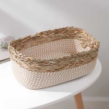 Basket for storage laid handmade Daulaan "Rita", 30 × 20 × 12.5 cm, brown color-2