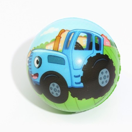 Soft ball, blue tractor, diameter 6.3 cm, mix-1
