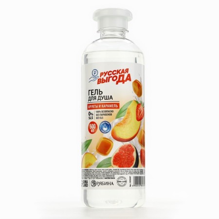 Shower gel Russian benefit, 500 ml, fruit and caramel