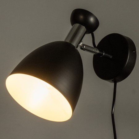 Sconces with a switch on the wire "Claudia" E27 40W black 28x15x20cm-3