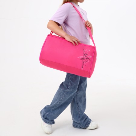 Sports bag with lightning, external pocket, pink color-6