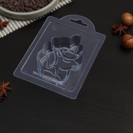 Form for chocolate and sweets "Silhouette of Unorgas", 9.4 × 7.2 × 2.3 cm, the color is transparent-1