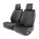 Frame caps for the front seats Car Performance, 2 pcs, alcantara, rhombus, black and gray