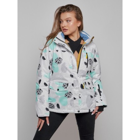 Ski jacket female, size 44, gray color-3