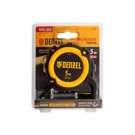 Denzel 31522 roulette, nylon coating, magnetic hook, automatic, 5 m x 25 mm-5