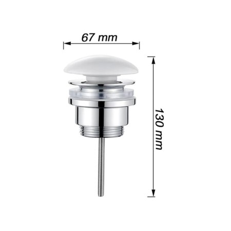 Bottom valve Ledeme L67W, for a shell, brass, white cover-1