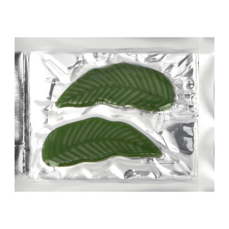 Patch hydrogel collagen for the eyes green in the shape of leaves