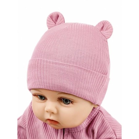 Children's cap Amarobaby Fashion Bear, size 38-40, pink color-4