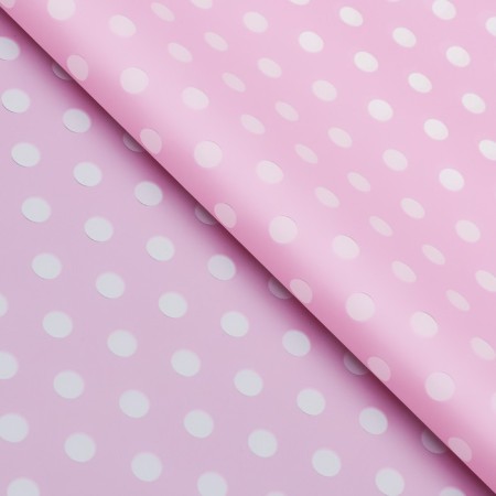 Matte film "large peas" pink, 0.58 x 0.58 m-1