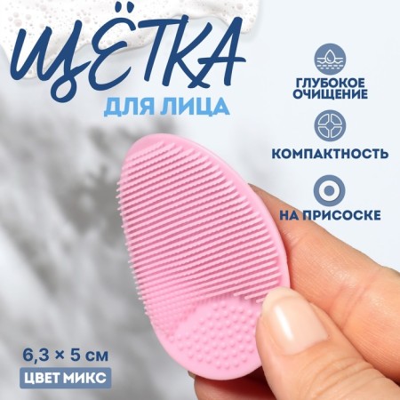 Washing brush "Oval" on a suction cup, 6.3 × 5 cm, color mix