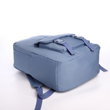 School backpack of textiles on lightning, 4 pockets, blue color-4