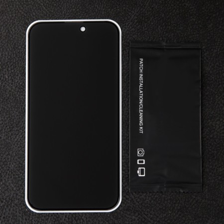 Protective glass for the iPhone 14 Pro Max, Antishpion, 9h, 0.33 mm, black frame-1