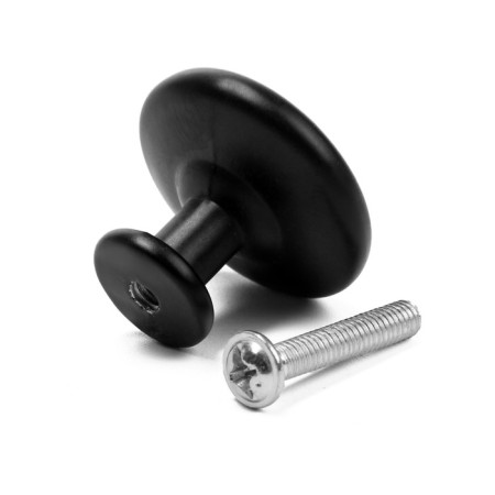 Ручка кнопка WAVE ТУНДРА РК120BL, черная, 8 шт TMP-9