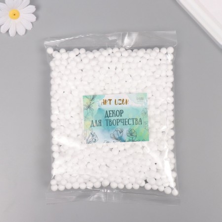 Decor for creativity Foam "Assorted balls" White set 10 grams-2