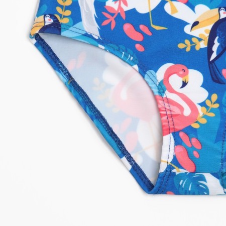 Swimsuit is alleged, the color is blue/flamingos, height 122 cm-7