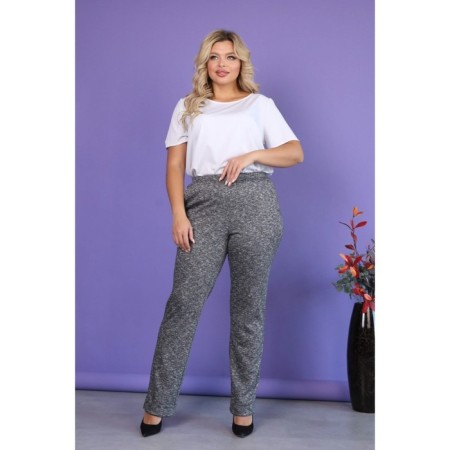 Female trousers, size 60, gray color-3